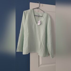 J. Jill Cotton Gauze Pullover Blouse